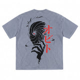 Hollow Mask Washed T-Shirt
